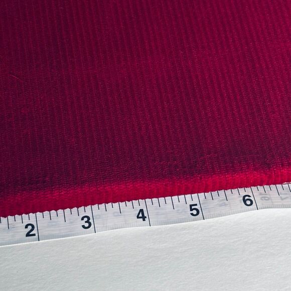 *Maroon Cotton Wide Wale Corduroy 8-wale Deadstock Fabric 1yd 12” x 45” - Picture 1 of 3